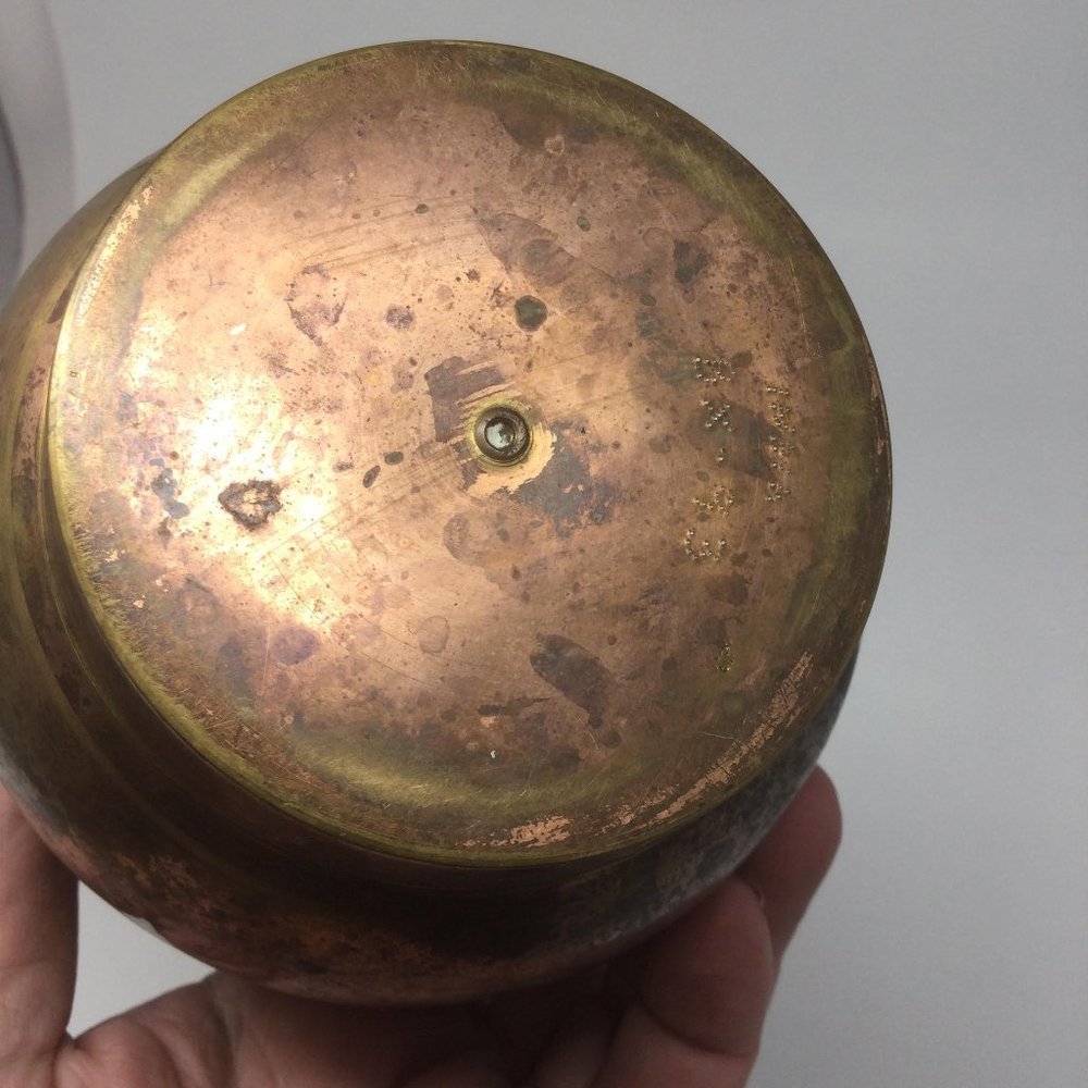 Copper Decorative Vase Vintage Hand Etched India - Picture 9 of 16